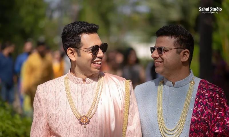 印度一对男同性情侣结婚 盼LGBTQ关系正常化